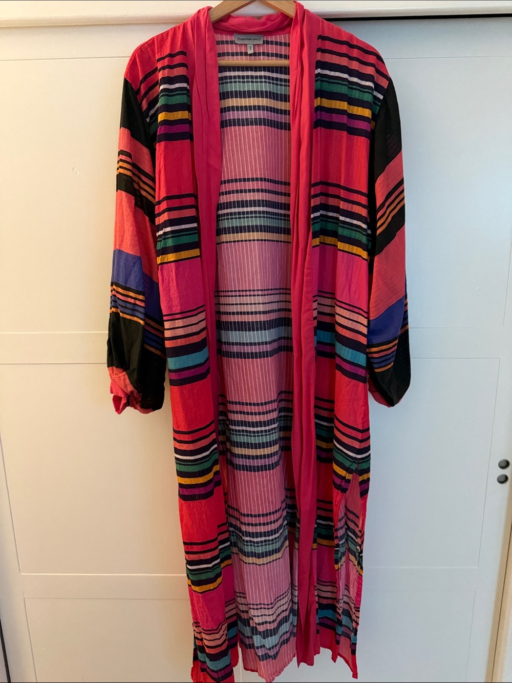 Vibrant Striped Pink bathing suit coverup - ANTHROPOLOGY